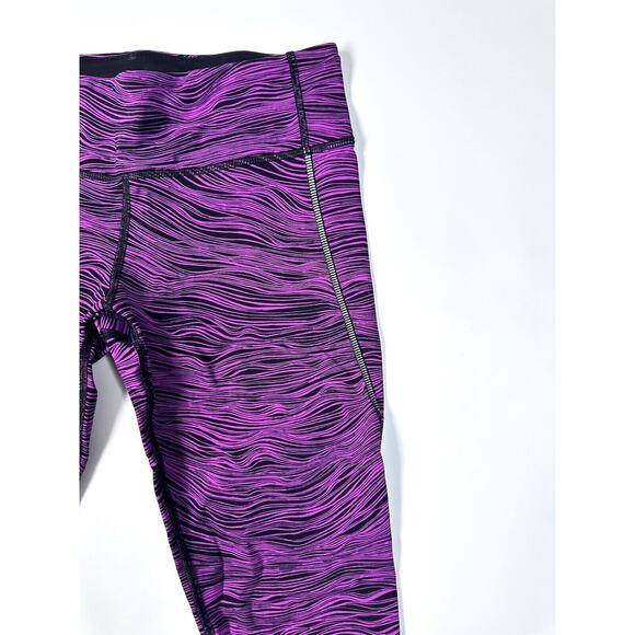 LULULEMON On Track Crop Leggings Life Lines Polar Pink Black Size 6 - Picture 2 of 10